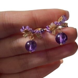 COPY - Healing crystal  amethyst stud earrings